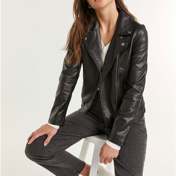Reitmans Sporty Faux Leather Biker Jacket - Picture 7 of 7